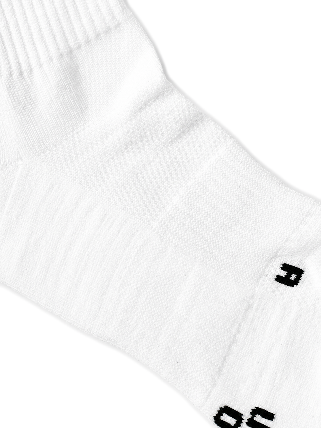 Close-up of PAIRR GIDDY UP polypropylene running sock knit construction