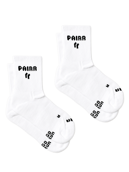 PAIRR OG white polypropylene performance running socks