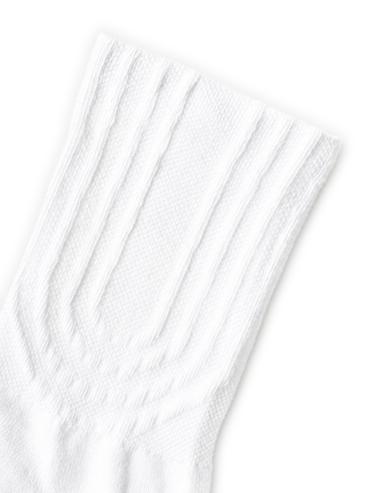 PAIRR Performance Running Sock Crew White with ribbed tonal fabric