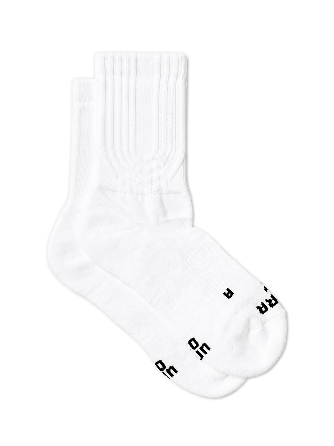 PAIRR the 400 Performance Running Sock in White Crew Length. Cooling fabric with moisture-wicking fabric