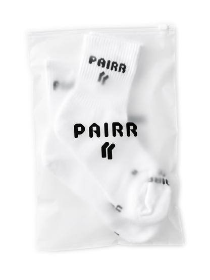 PAIRR OG performance running socks and PAIRR packaging